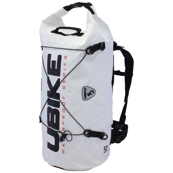 Zaino Moto UBIKE Cylinder Bag 50 L Blanc Noir Zaino Moto UBIKE Cylinder Bag 50 L Blanc Noir