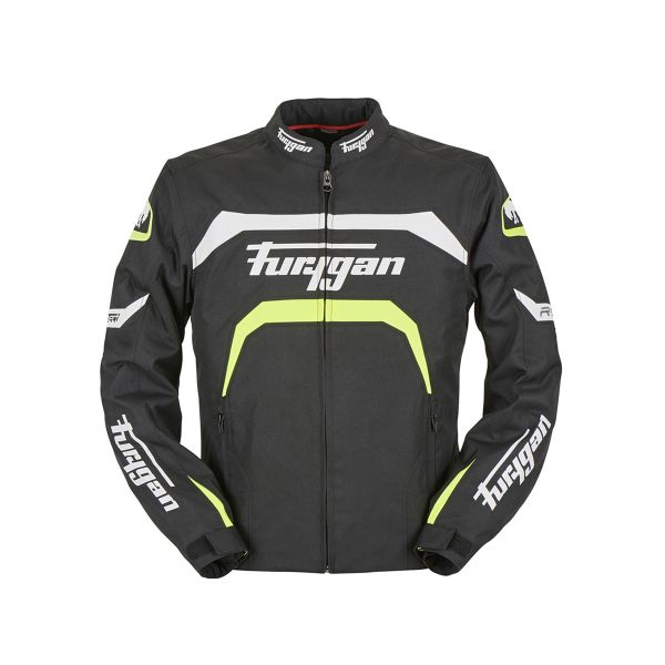 Giacche moto Furygan Arrow Black White Yellow Fluo