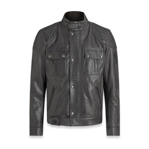 Giacche moto Belstaff Brooklands Leather Granite Grey