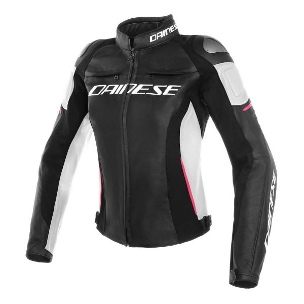 Giacche moto Dainese Racing 3 Lady Black White Fuchsia