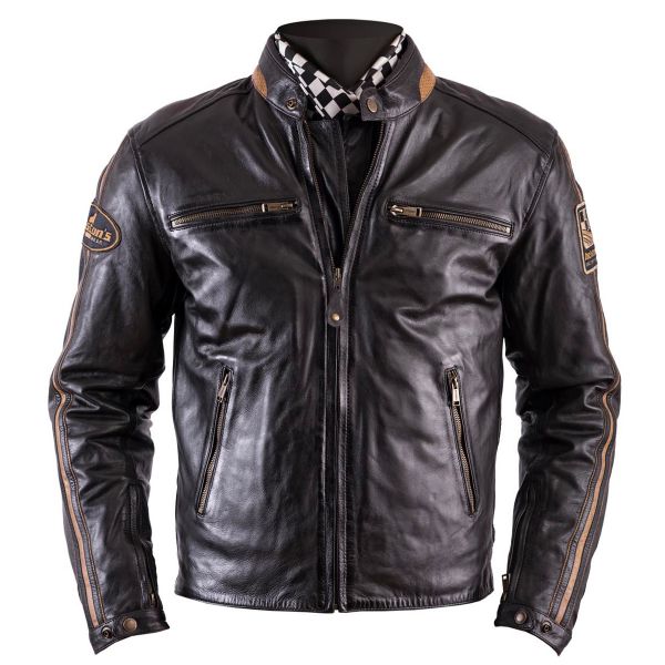 Giacche moto Helstons Ace Leather Rag Brown