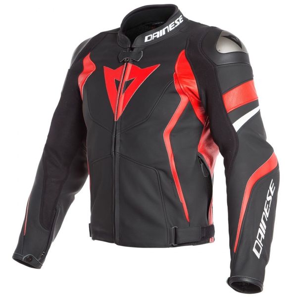 Giacche moto Dainese Avro 4 Black Matt Lava Red White