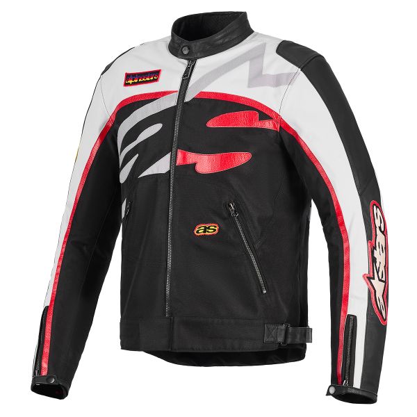 Giacche moto Alpinestars Axton Black Off White Bright Red