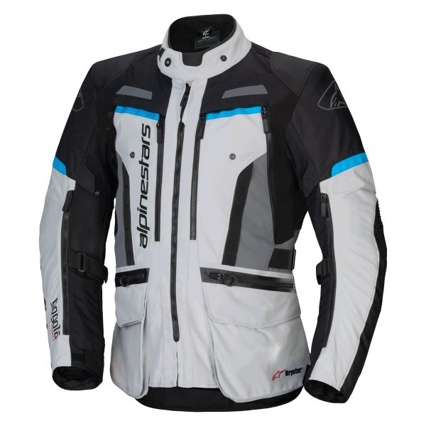 Giacche Moto Lunghe Alpinestars Bogota Pro Drystar Ice Gray Black Cyan Giacche Moto Lunghe Alpinestars Bogota Pro Drystar Ice Gray Black Cyan