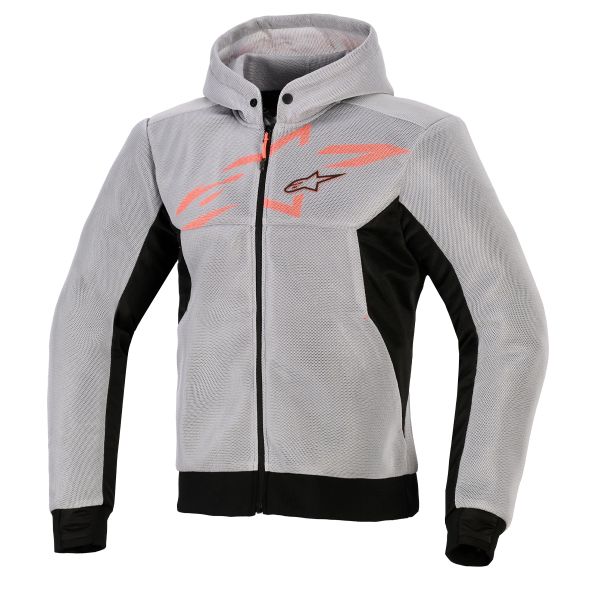 Giacche moto Alpinestars Chrome Superairflow Hoodie Black Mid Gray Red Fluo