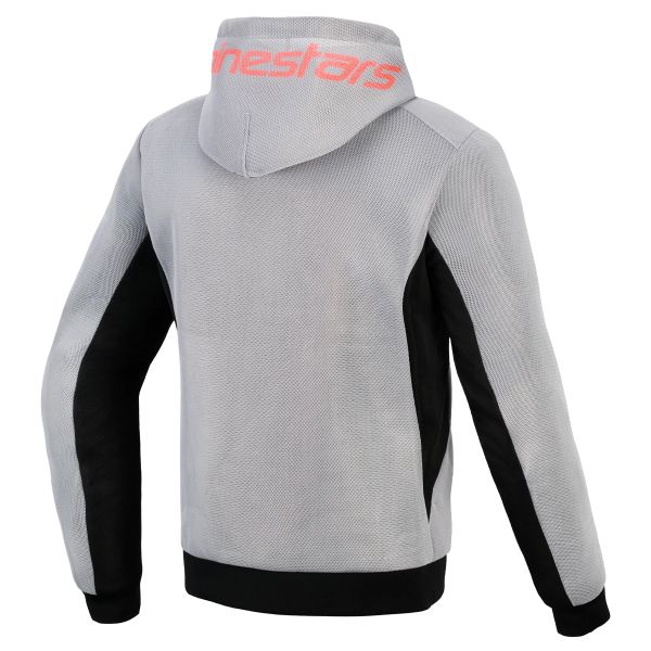 Alpinestars Chrome Superairflow Hoodie Black Mid Gray Red Fluo