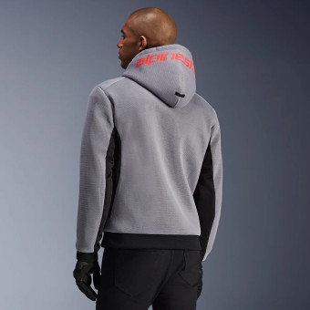 Alpinestars Chrome Superairflow Hoodie Black Mid Gray Red Fluo