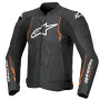 Giacche moto Alpinestars Dusk Airflow Pelle Nero Rosso Fluo