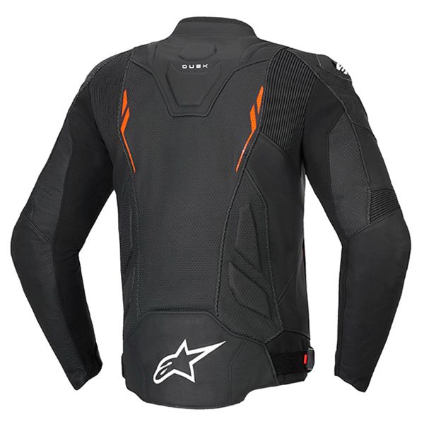 Alpinestars Dusk Airflow Pelle Nero Rosso Fluo