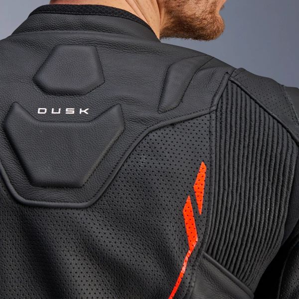 Alpinestars Dusk Airflow Pelle Nero Rosso Fluo