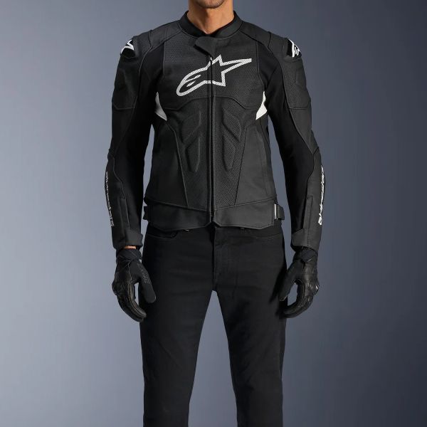 Alpinestars Dusk Airflow Pelle Nero Bianco