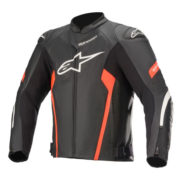 Giacche moto Alpinestars Faster V2 Airflow Black White Red Fluo
