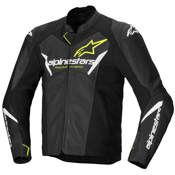 Giacche moto Alpinestars Faster V3 Airflow Black White Yellow Fluo Giacche moto Alpinestars Faster V3 Airflow Black White Yellow Fluo