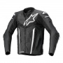 Giacche moto Alpinestars Pelle Fusion Nero Bianco Grigio Metallizzato