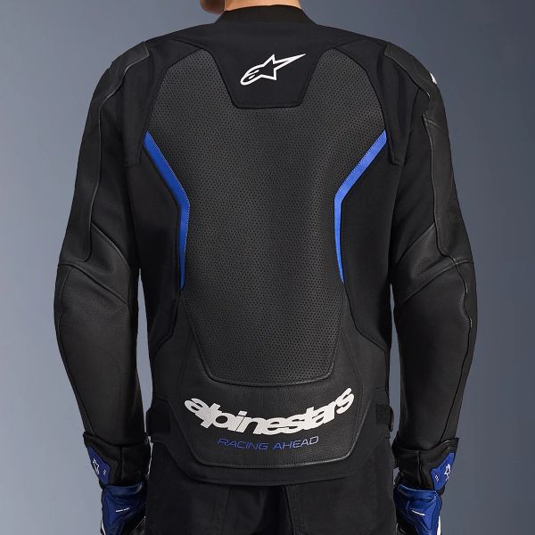 Alpinestars GP Force V2 Leather Airflow Black Metallic Blue