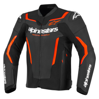 Giacche moto Alpinestars GP Force V2 Leather Airflow Black Red Fluo