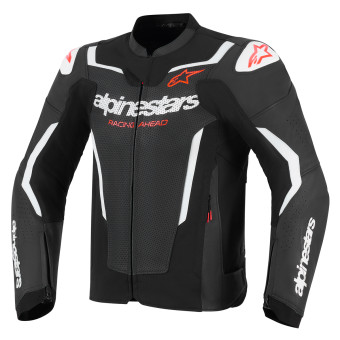 Giacche moto Alpinestars GP Force V2 Leather Airflow Black White