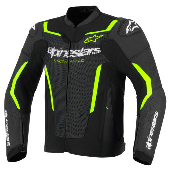 Giacche moto Alpinestars GP Force V2 Leather Airflow Black Yellow Fluo