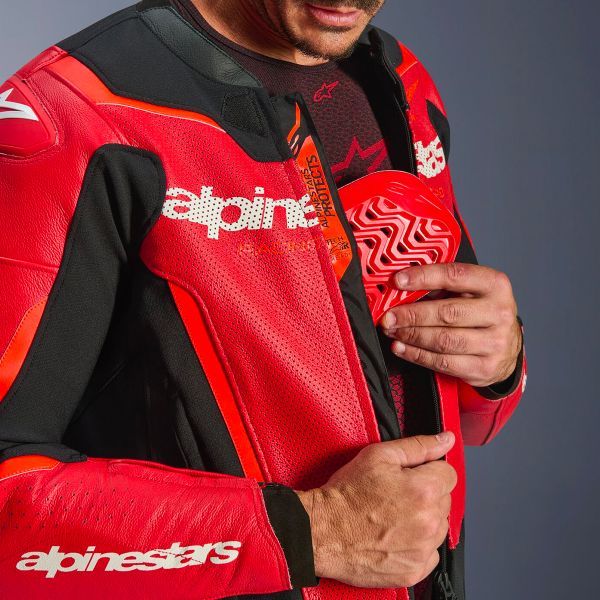 Alpinestars GP Force V2 Leather Airflow Red Fluo