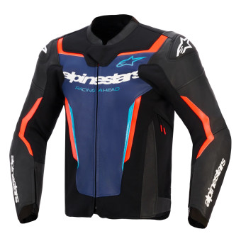 Giacche moto Alpinestars GP Force V2 Leather Black Blue Red Fluo Giacche moto Alpinestars GP Force V2 Leather Black Blue Red Fluo