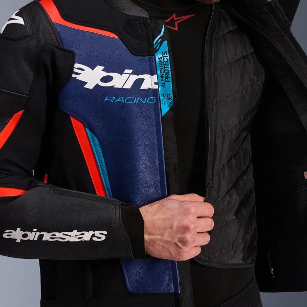 Alpinestars GP Force V2 Leather Black Blue Red Fluo
