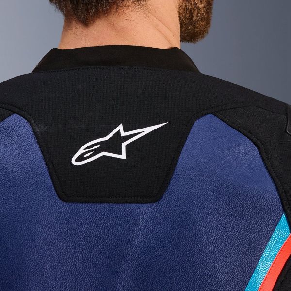 Alpinestars GP Force V2 Leather Black Blue Red Fluo