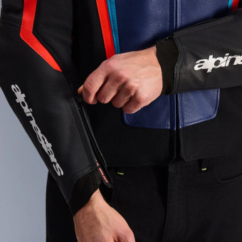 Alpinestars GP Force V2 Leather Black Blue Red Fluo