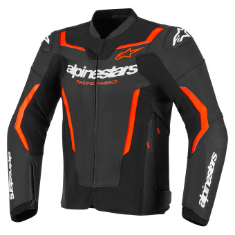 Giacche moto Alpinestars GP Force V2 Leather Black Red Fluo