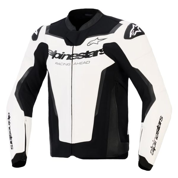 Giacche moto Alpinestars GP Force V2 Leather White Black
