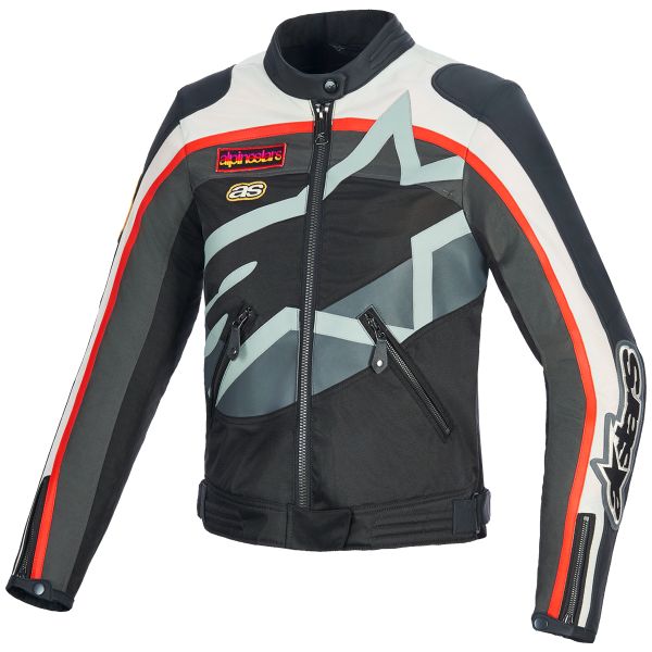 Giacche moto Alpinestars Idles Off White Flame Red Black