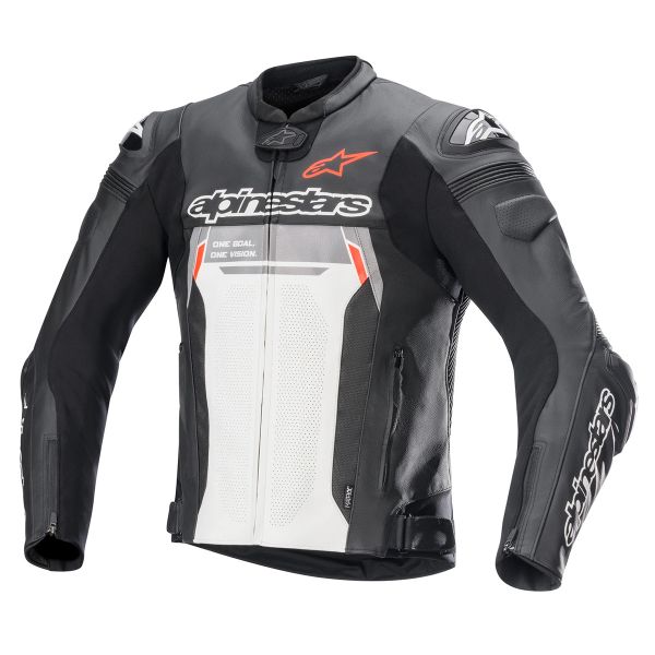 Giacche moto Alpinestars Missile V2 Ignition Leather Black White