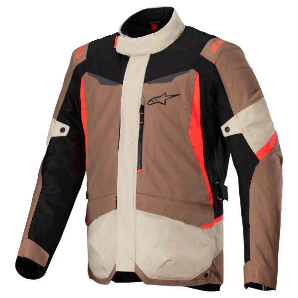 Giacche Moto Lunghe Alpinestars ST-1 Waterproof Dark Khaki Sand Black Red Fluo Giacche Moto Lunghe Alpinestars ST-1 Waterproof Dark Khaki Sand Black Red Fluo