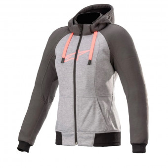 Giacche moto Alpinestars Stella Chrome Sport Hoodie Grey Tar Diva Pink