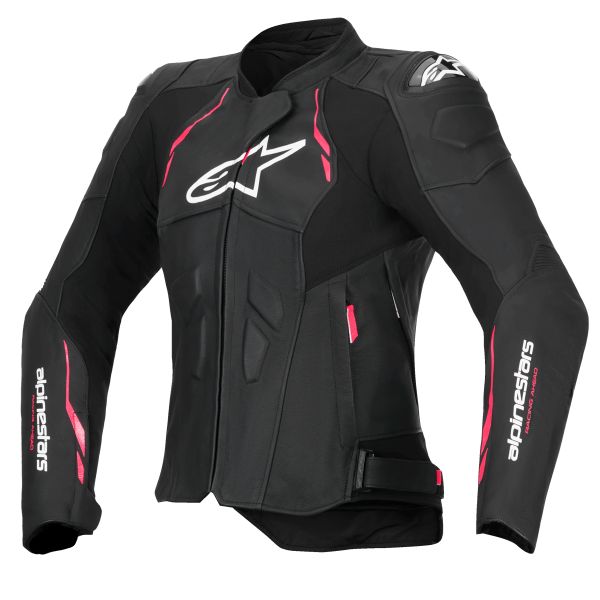 Giacche moto Alpinestars Stella Dusk Pelle Nero Diva Rosa Bianco