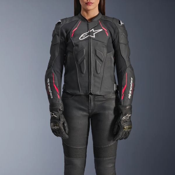 Alpinestars Stella Dusk Pelle Nero Diva Rosa Bianco