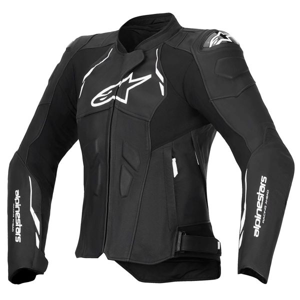 Giacche moto Alpinestars Stella Dusk Pelle Nero Bianco Giacche moto Alpinestars Stella Dusk Pelle Nero Bianco