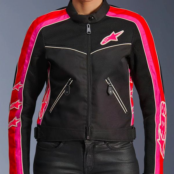 Alpinestars Stella T-Dyno Air Nero Rosso Brillante Fucsia