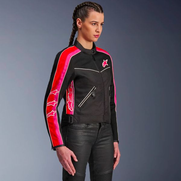 Alpinestars Stella T-Dyno Air Nero Rosso Brillante Fucsia