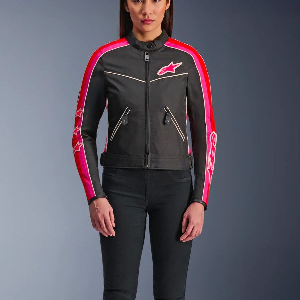 Alpinestars Stella T-Dyno WR Nero Rosso Brillante Fucsia