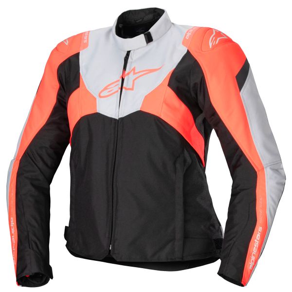 Giacche moto Alpinestars Stella T-Jaws V4 WP Black Ice Gray Fluo Coral