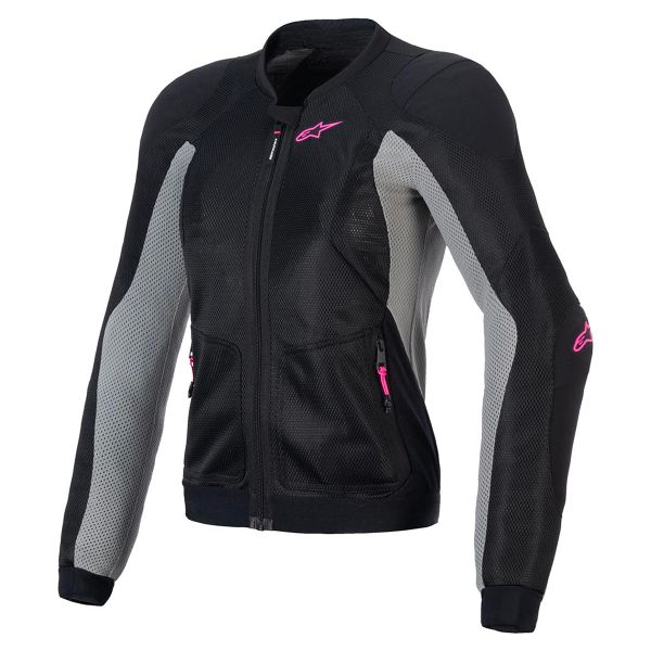 Giacche moto Alpinestars Stella Troop Air Nero Cenere Grigio Rosa Fluo Giacche moto Alpinestars Stella Troop Air Nero Cenere Grigio Rosa Fluo