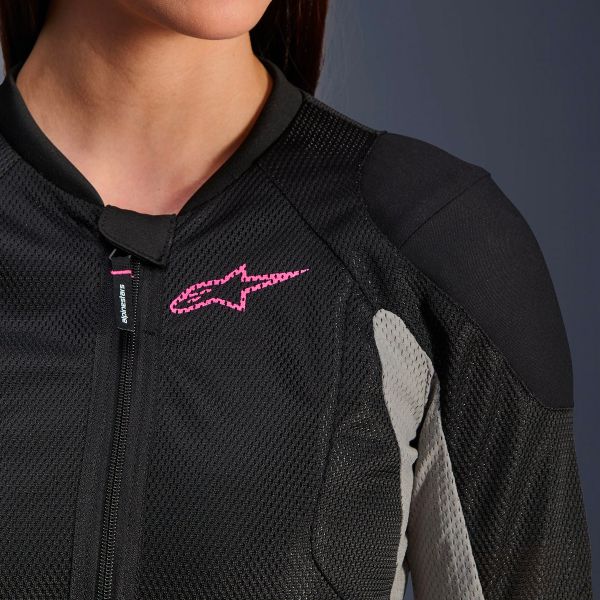 Alpinestars Stella Troop Air Nero Cenere Grigio Rosa Fluo