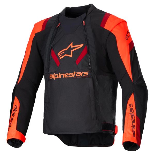 Giacche moto Alpinestars T-Stunt Air Nero Rosso Fluo Rosso Scuro Giacche moto Alpinestars T-Stunt Air Nero Rosso Fluo Rosso Scuro