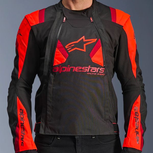 Alpinestars T-Stunt Air Nero Rosso Fluo Rosso Scuro