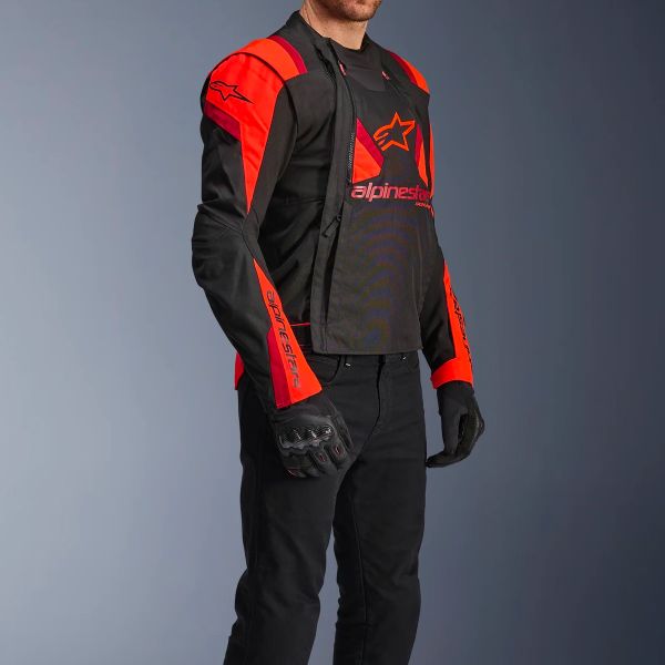 Alpinestars T-Stunt Air Nero Rosso Fluo Rosso Scuro