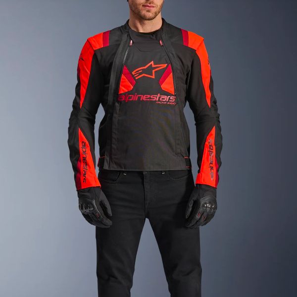 Alpinestars T-Stunt Air Nero Rosso Fluo Rosso Scuro