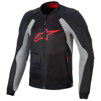 Giacche moto Alpinestars Troop Air Nero Grigio Cenere Rosso Brillante