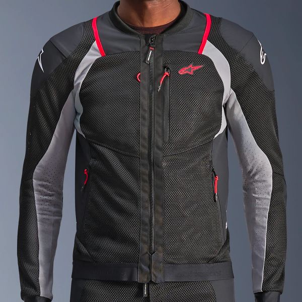 Alpinestars Troop Air Pro nero grigio cenere rosso brillante