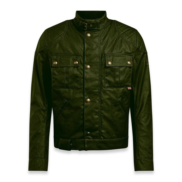 Giacche moto Belstaff Brooklands 2.0 Wax Olive Green