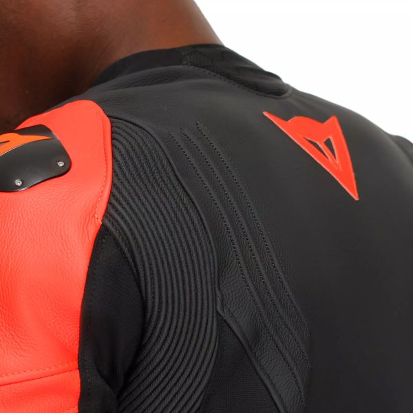 Dainese Corsa 5 Pelle Nero Rosso Fluo